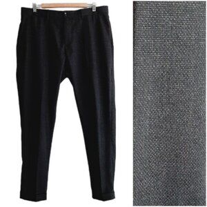 ZARA Slim Fit Cuffed Modern Dress Pants Trousers Gray Men's Sz 34